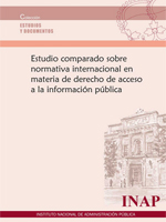 portada del libro estudio comparado sobre normativa internacional en materia de derecho de acceso a la información pública